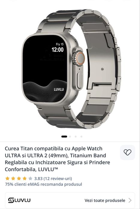 Apple Watch Ultra 2, 49mm GPS+Cellular, Titanium, Olive Alpine Loop + Curea Titanium