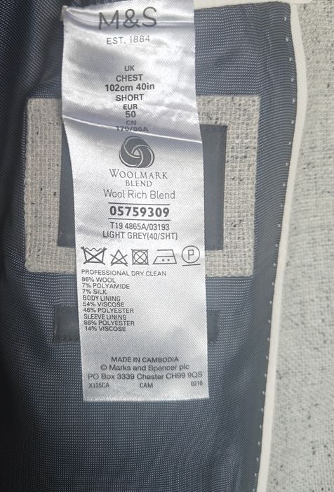 Sacou Marks & Spencer - 86% Lână Rich Blend - Mărime 50