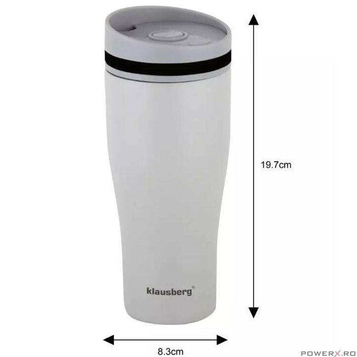 Cana termica, bej, 380ml, termos, inox, Klausberg