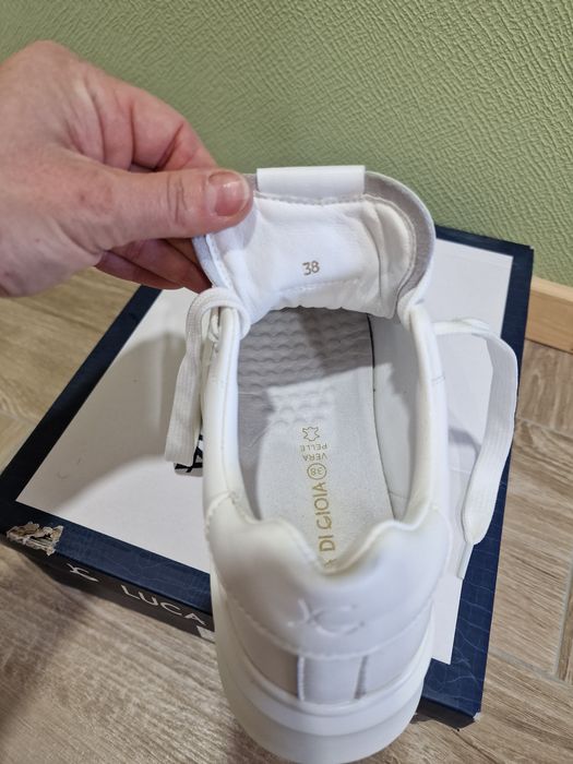 Senakers cu talpa înaltă din piele  pentru dama Luca di Gioia