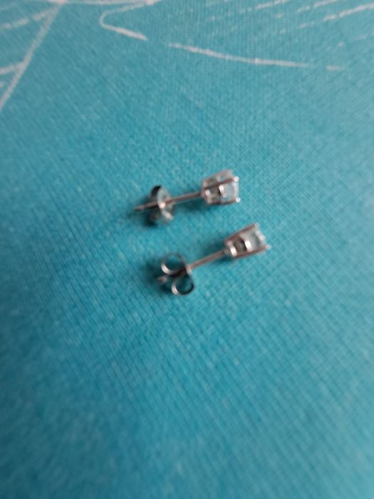 Cercei aur alb 14 k cu diamante naturale