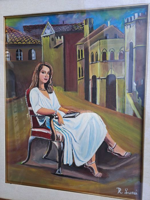 tablou pictura pe panza 72/62 cm semnat