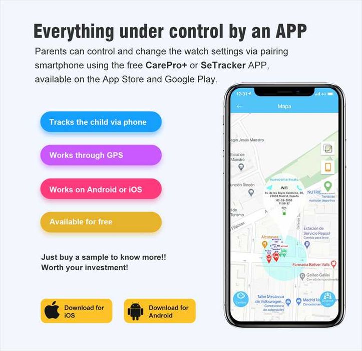 Ceas smartwatch pentru copii 4G, Alhena®, GPS, Apel Video, Anti-Lost,