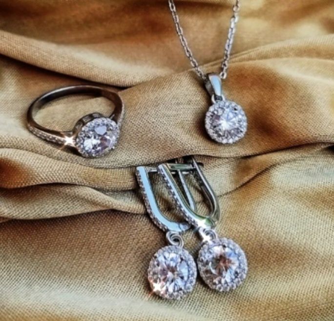 Муассанит серебро набор