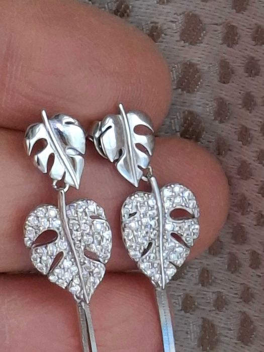 Сребърни висящи обици