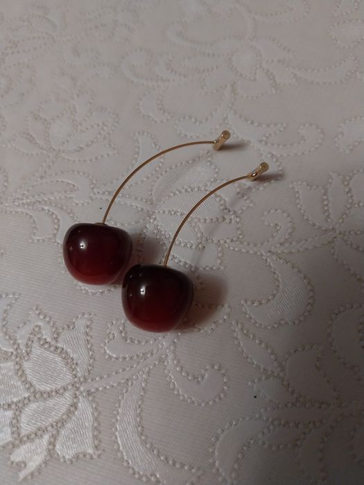 Обеци - черешки/неръждаема стомана