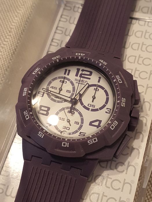 Swatch NOU 43 mm unisex ( mov- lila )