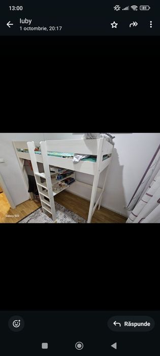 Pat etajat cu birou..