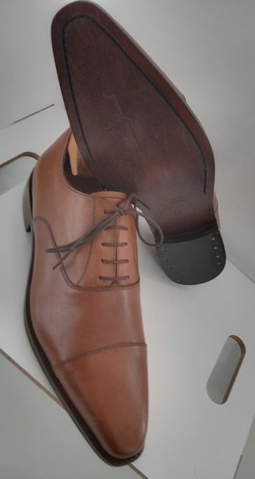 Pantofi oxford de lux lucrati manual J. Bradford 43 piele naturala