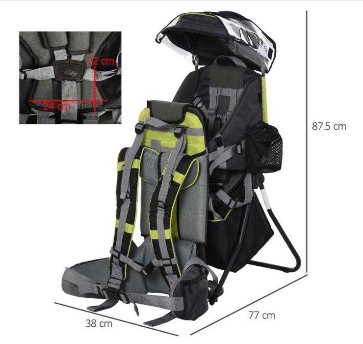 Rucsac Drumetii Bebelusi cu Protectie Solara, Husa Ploaie si alte accesorii NOU