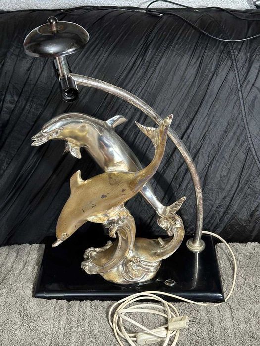 LAMPA STATUETA Laminata ARGINT 800 - 2 Delfini - Editie Limitata - 50g