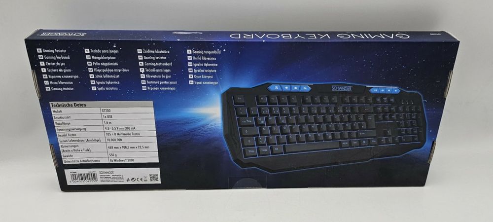 Гейминг клавиатура със синя подстветка GT200