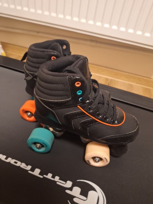 Ролкови кънки Oxelo Kid's Roller Quad Skate 100 - Black - 35