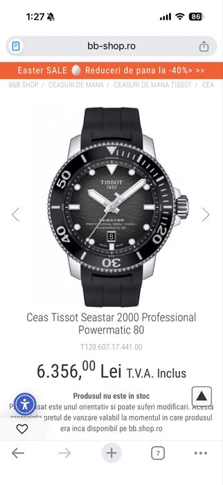 Tissot Seastar 2000 Powermatic 80