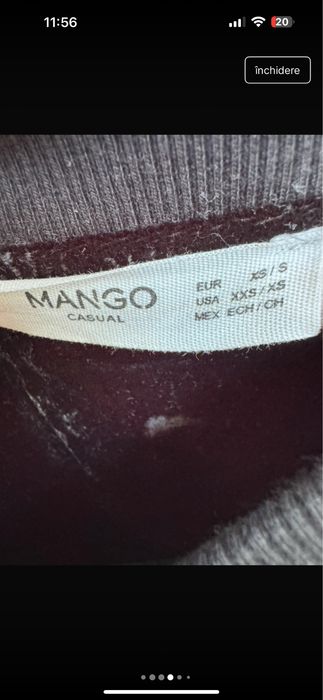 Geaca Mango brodata din catifea