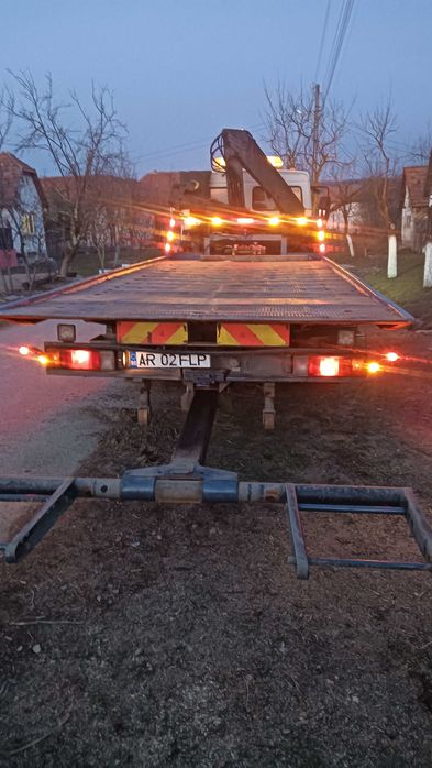 Autoplatforma volvo fl 6 cu macara ,troliu si furca