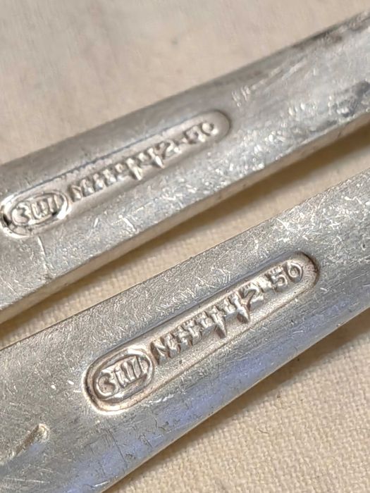 Осемнадесет Руски Соц СССР Посребрени Мелхиор Вилици и Лъжици 1970те