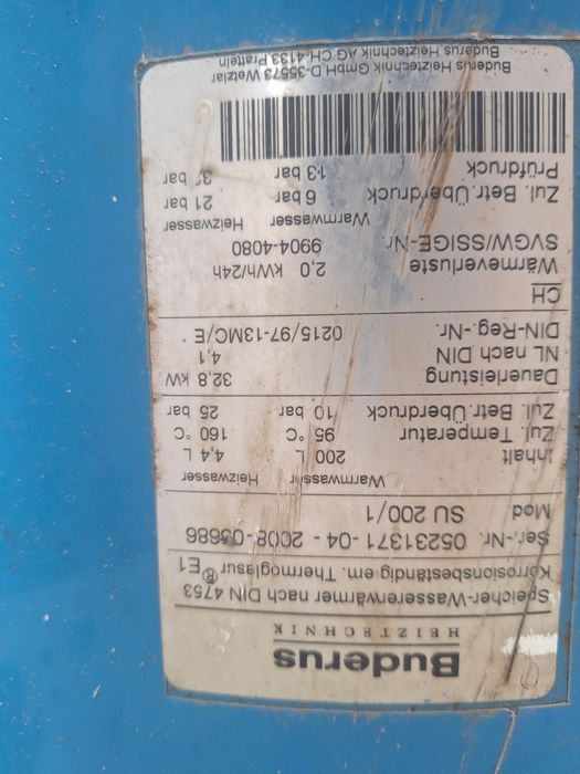 Boiler centrala Buderus 200 litri