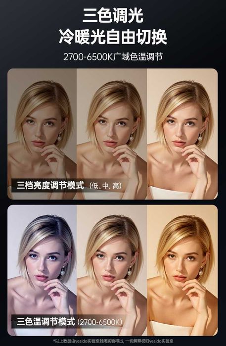 Yesido DH13 Мини селфи-лампа 9 уровней яркости 2700K–6500K iPhone 17