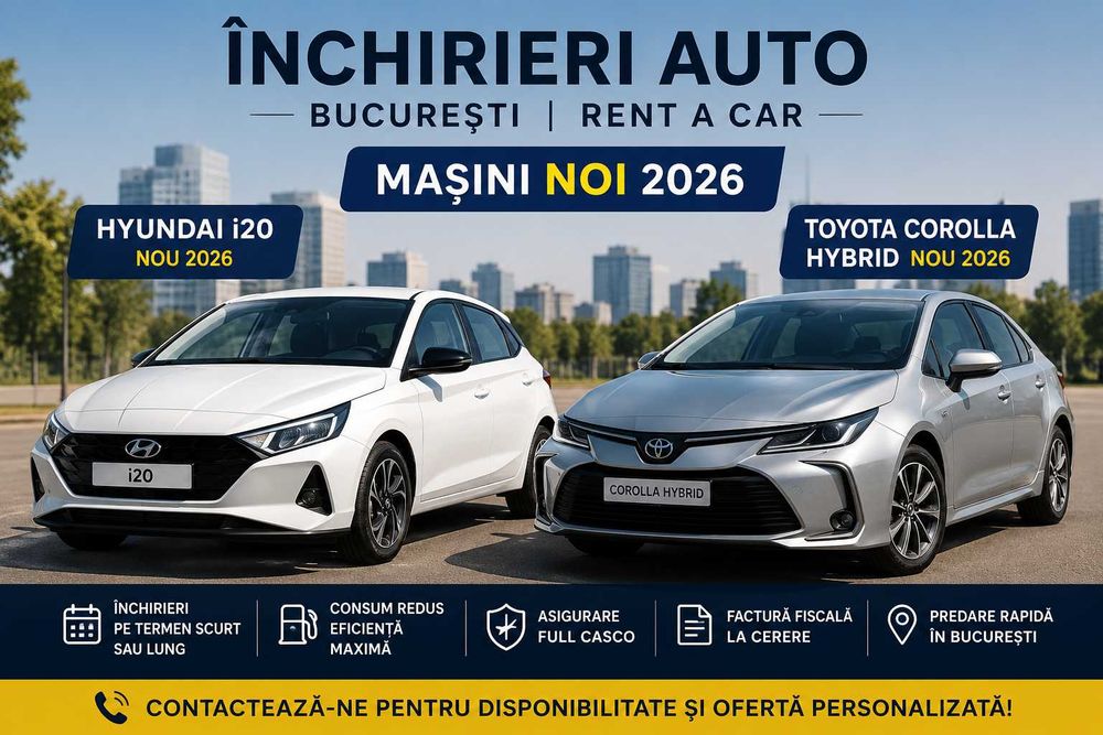 Rent a Car București | Închirieri Auto | Mașini Noi 2026