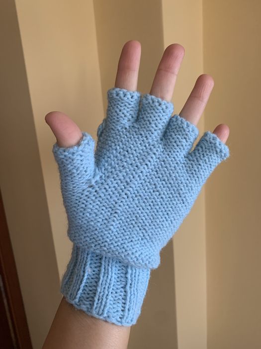 Ръчно плетени дамски ръкавици с капаче без пръсти За момичета или жени