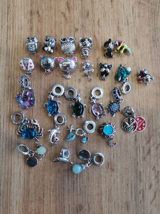 Сребърни талисмани висулки стопери клипс за гривни Пандора