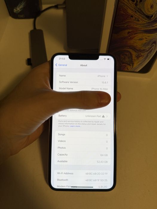 iPhone XS Max silver 64GB iOS 15