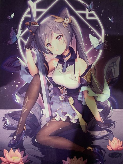 Тканевый плакат Кэ Цин genshin impact