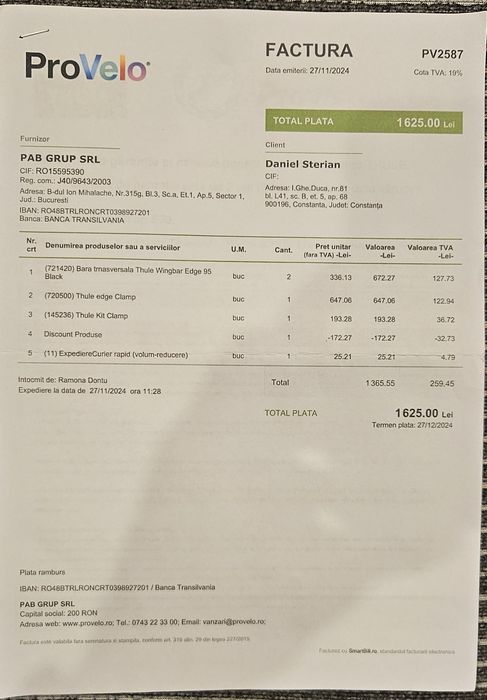 Bare transversale THULE VW Golf 8/8.5