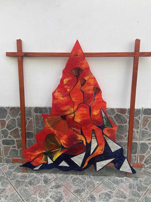 Tablou Ulei pe Sticla  (120 cm x 120 cm)