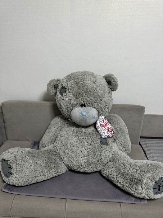 Большая мишка Тедди серая
