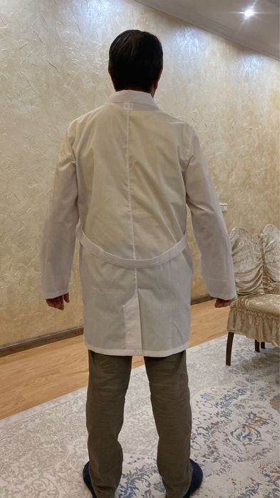 Рабочие халаты белые синие