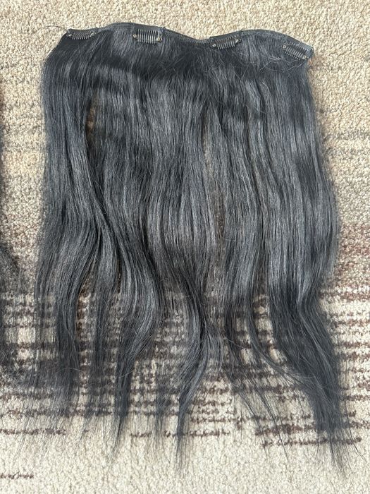 Черна естествена коса 45 см 180 гр. треси