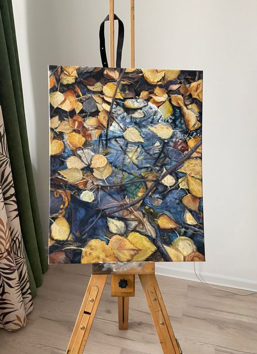 Картина маслом «золотая осень»