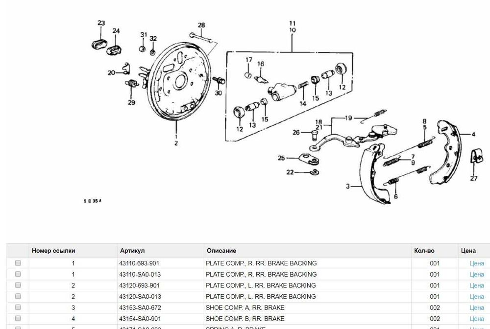 Задни челюсти накладки HONDA Civic,Insight,Jazz,Fit, 43153-SNA-A01