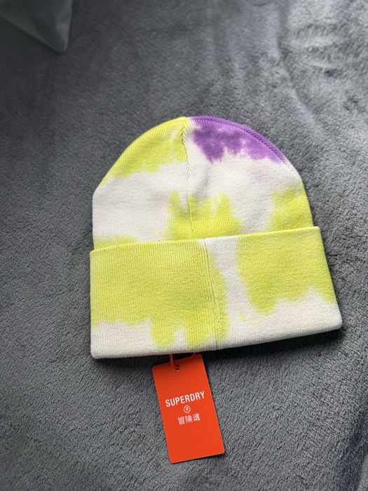 Superdry Vintage dyed beanie caciula unisex galben/mov/bej noua