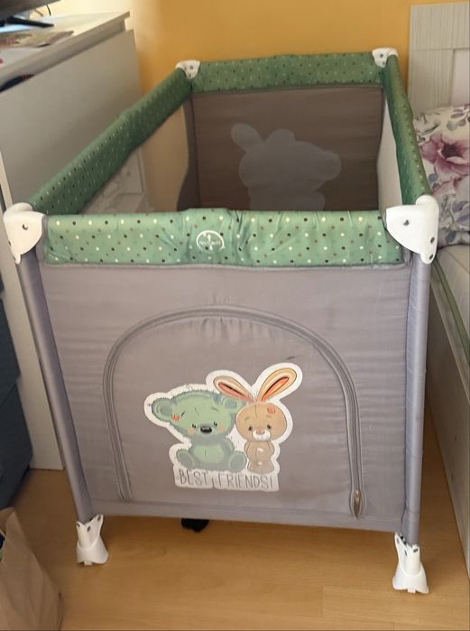 Кошара за спане и игра, Bertoni Lorelli, Nanny, 1 ниво, Grey Green