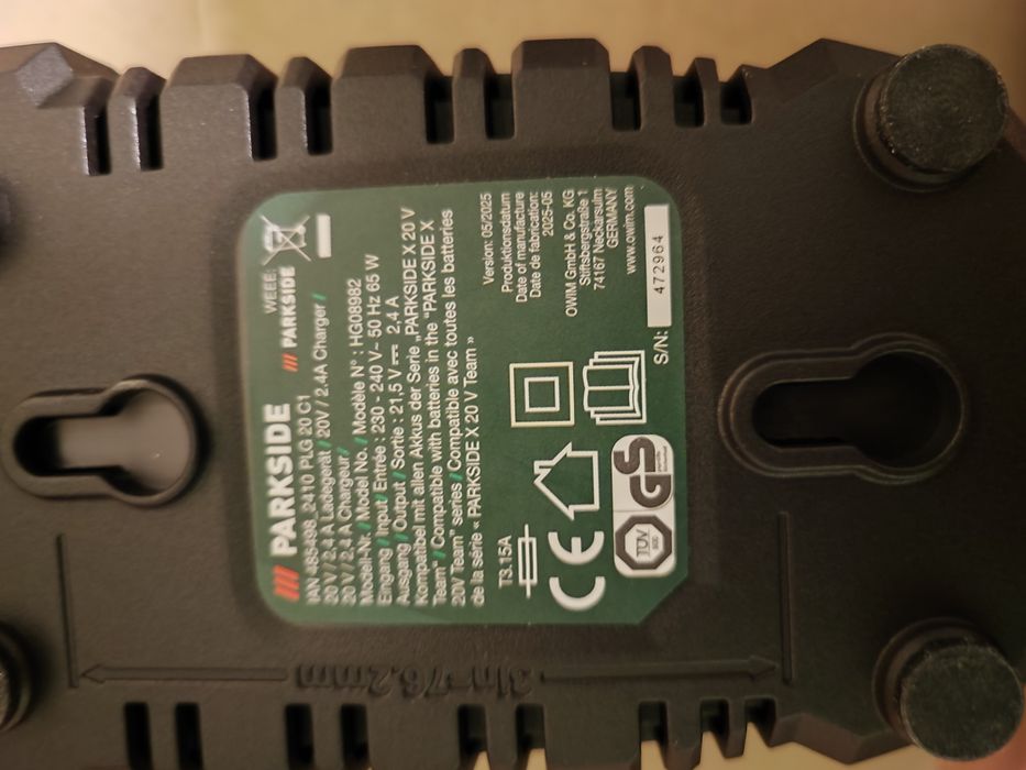 Parkside Зарядно и Такер X20Vteam