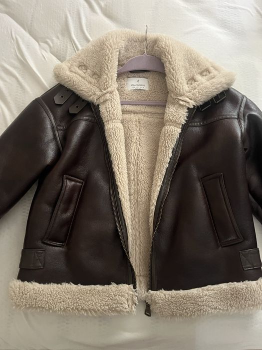 Stradivarius geacă aviator cu blană – mărimea S