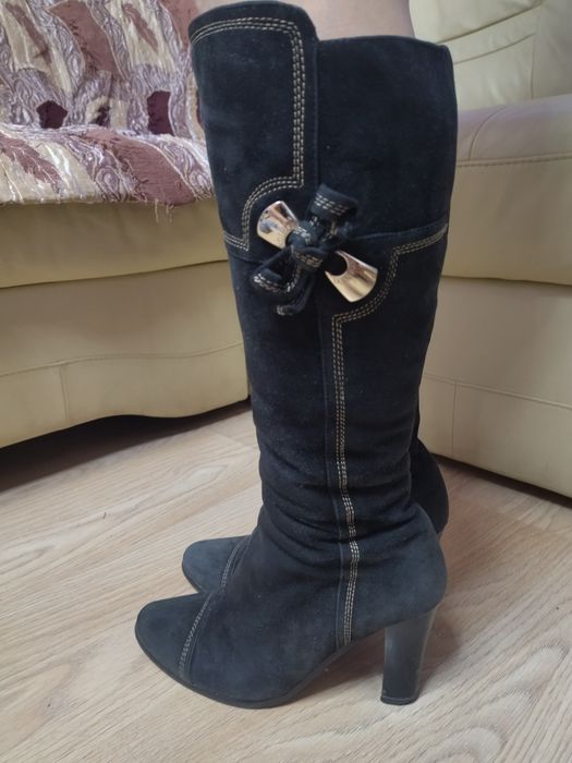 Сапоги зимние замша