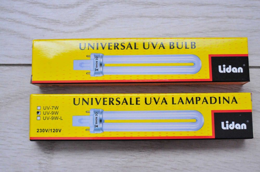 Becuri neon, 9W, Lidan, pentru lampa UV. Doua bucati