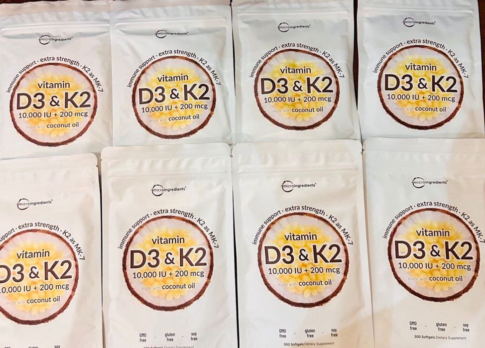 Vitamin d3 k2 - 10000 dozali,300 softgel,д3 к2, 200 mcg,Kokos yogi bla