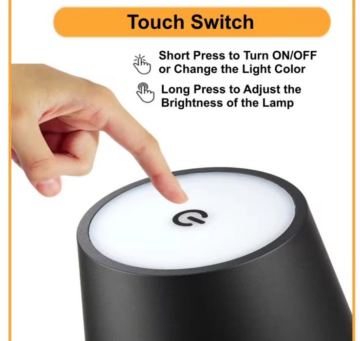 Акумулаторна LED настолна лампа безжична сензорна