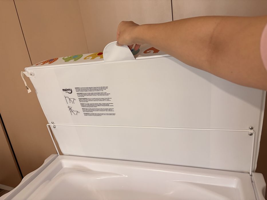 Masa de infasat si cadita pentru baie