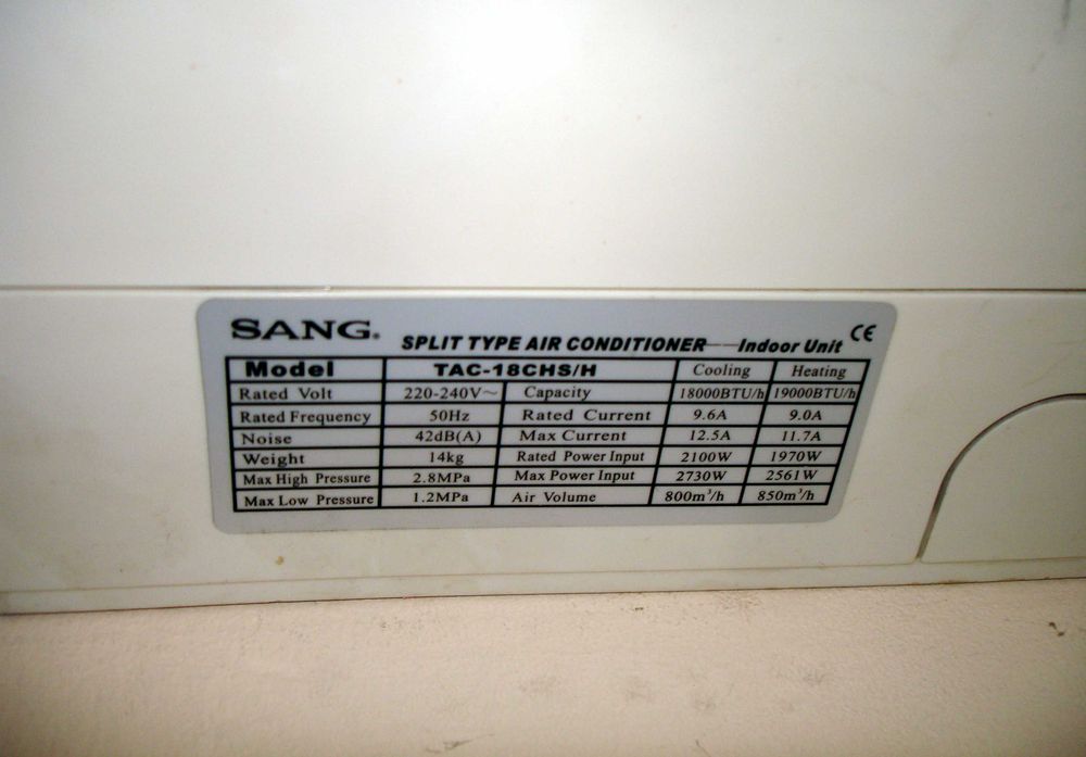 Климатик Sang Split Type TAC-18CHS/H
