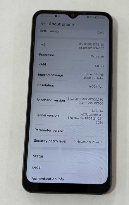 Huawei nova Y61 64GB 4GB RAM