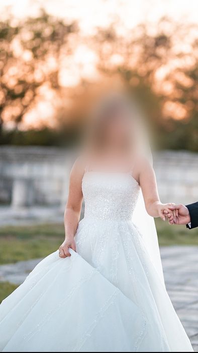 ПРОМО!!! Стилна Булчинска рокля от ръчна изработка