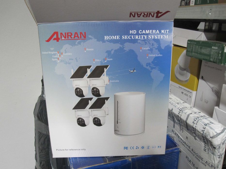 Set cameră de supraveghere ANRAN 4MP FHD, de exterior cu panou solar