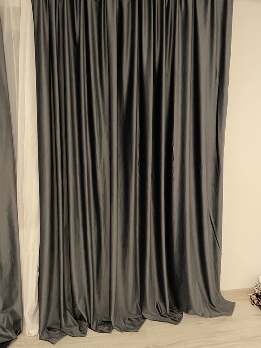 6,5 m  draperii de lux ultra premium - material blackout gri  antracit