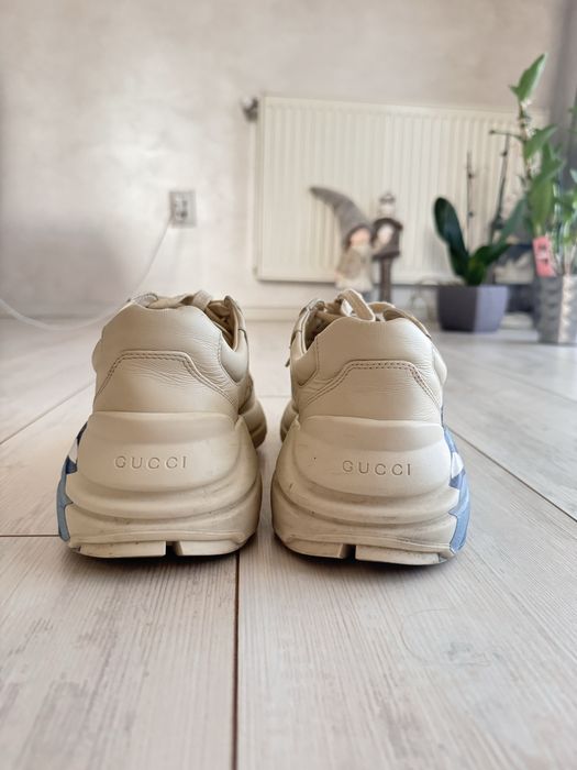 Adidasi Gucci Cream Leather Chunky Waves